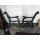 Phoenician style cast iron Victorian bench ends x2