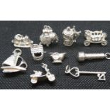 Job lot of 10x vintage silver charms 33.8g