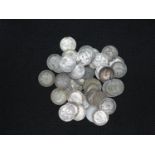 Bag of 69g silver threepenny pieces pre 1920