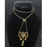 Victorian 9ct rose gold and peridot pendant