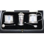 Salt and condiment set boxed HM silver