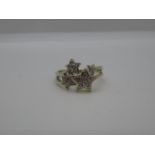 HM 9ct white gold and diamond shooting stars ring size L