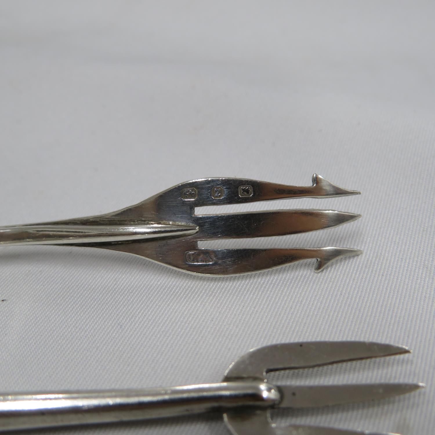 Victorian silver sweetmeat fork by William Devenport Birmingham 1899 and another by Charles Perry - Image 2 of 3