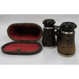 Military binoculars in leather case