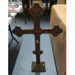 35" Arts and Crafts early cross made in copper - excellent patina