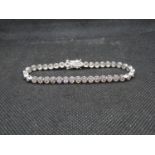 Silver tennis bracelet set with CZ 7.5" 13.4g