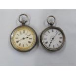 2x silver ladies pocket watches untested