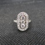 Art Deco platinum and diamond ring approx 1ct diamond size 0