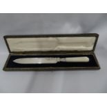 Mother of pearl cake knife boxed