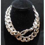 Chunky solid silver curb link chain fully HM 20" 139.5g