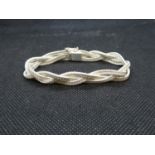 Vintage silver plait bracelet London import 1976 7.25" 19.5g