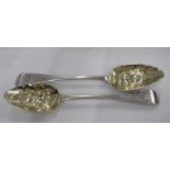 2x HM silver fruit spoons 126g