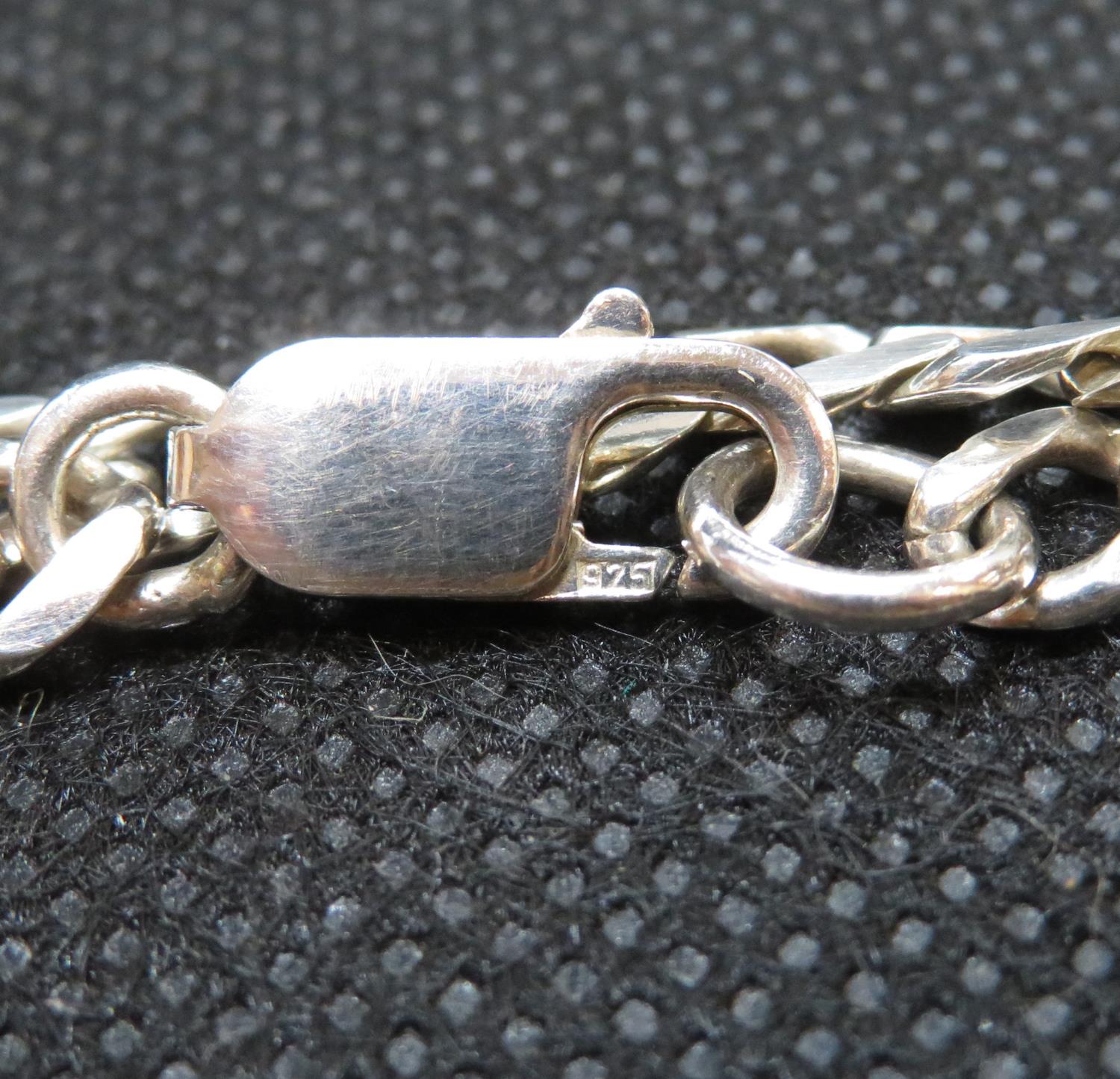 Matching 18" silver curb link chain and bracelet full HM 23g - Image 2 of 3