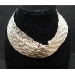 Fine quality Italian silver choker chain by Milor in Milanese 18" 33.9g