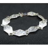 Vintage silver plaque bracelet engraved Birmingham 1976 7.5g