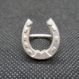 Rare Victorian Equestrian silver cravat clip in form of horse shoe 5.4g