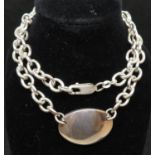 HM silver dog tag necklace 17.5"