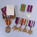 4x WWII Military Stars inc. Africa and Italy and 3x other medals
