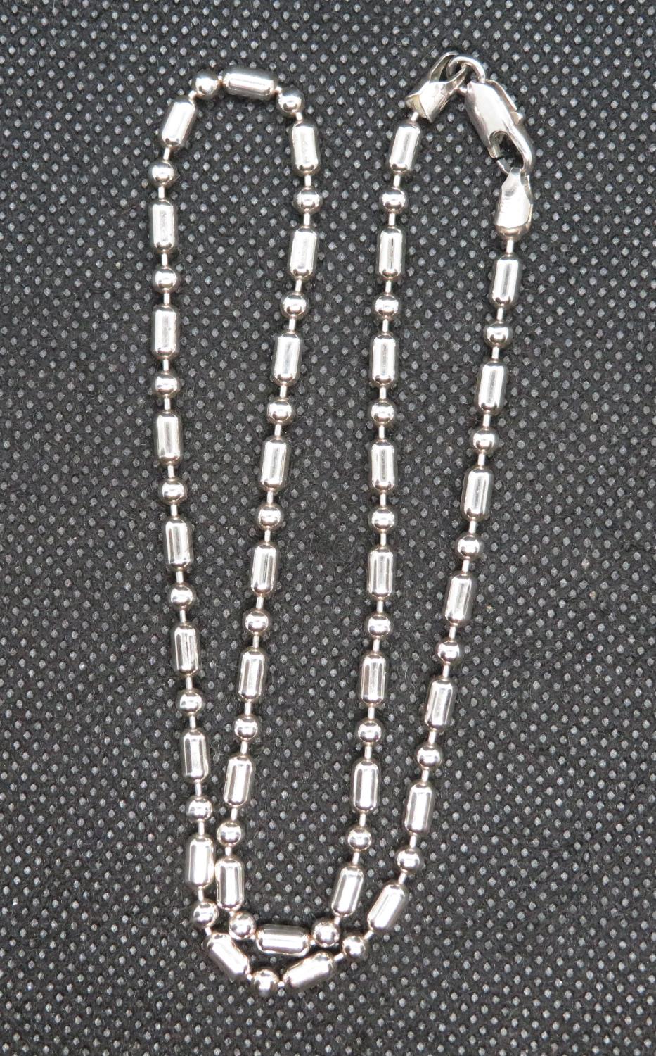 Vintage silver bobble link choker chain fully HM 16" 11.3g - Image 4 of 4