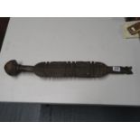 Tribal carved baton 3' long unknown origins