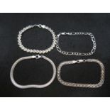 Job lot of 4x silver bracelets 24.7g