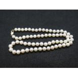 18" rope of cultured pearls 9ct gold clasp