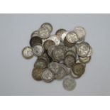 Bag of pre 1020 threepence silver coins