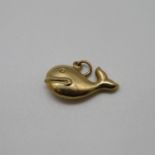 Whale charm 9ct approx 1g