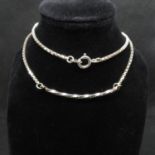 Vintage silver 8" cut choker chain with barley twist centre link 16" fully HM 9g