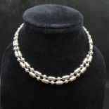 Vintage silver bobble link choker chain fully HM 16" 11.3g