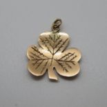 9ct Lucky Shamrock charm approx 1.5g