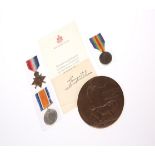 WWI Royal Navy Casualty Group of 3x medals and plaque W.A. Wright S7645 1914/15 Star British War and