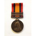 Boer War Queens South Africa medal with Transvaal and Cape Colony clasps to 1405 SERGT. A W