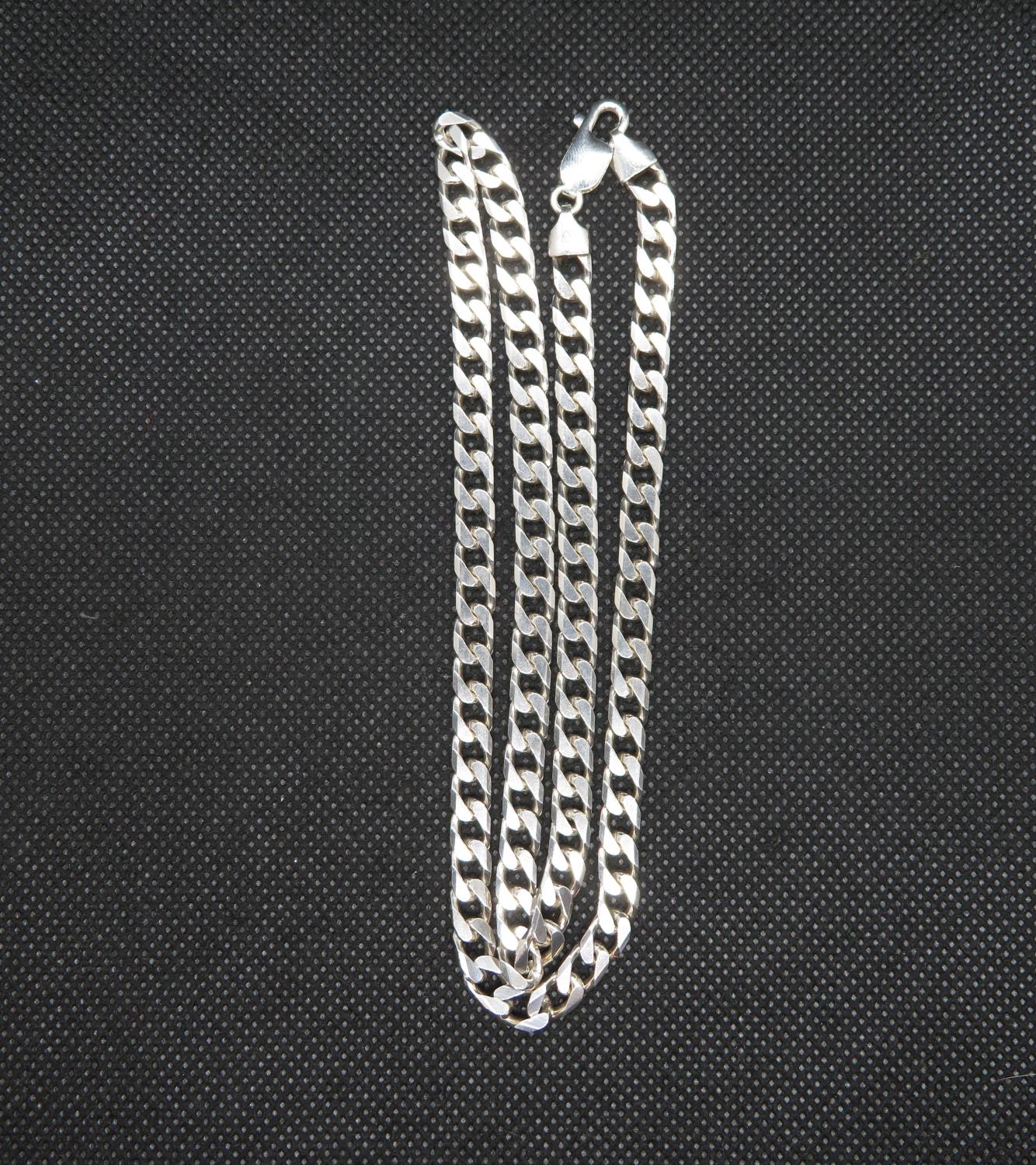 20" HM silver curb link chain lobster claw catch 34g - Image 3 of 3