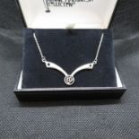 Charles Mackintosh style silver necklace on box 18" chain