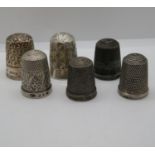 6x silver thimbles