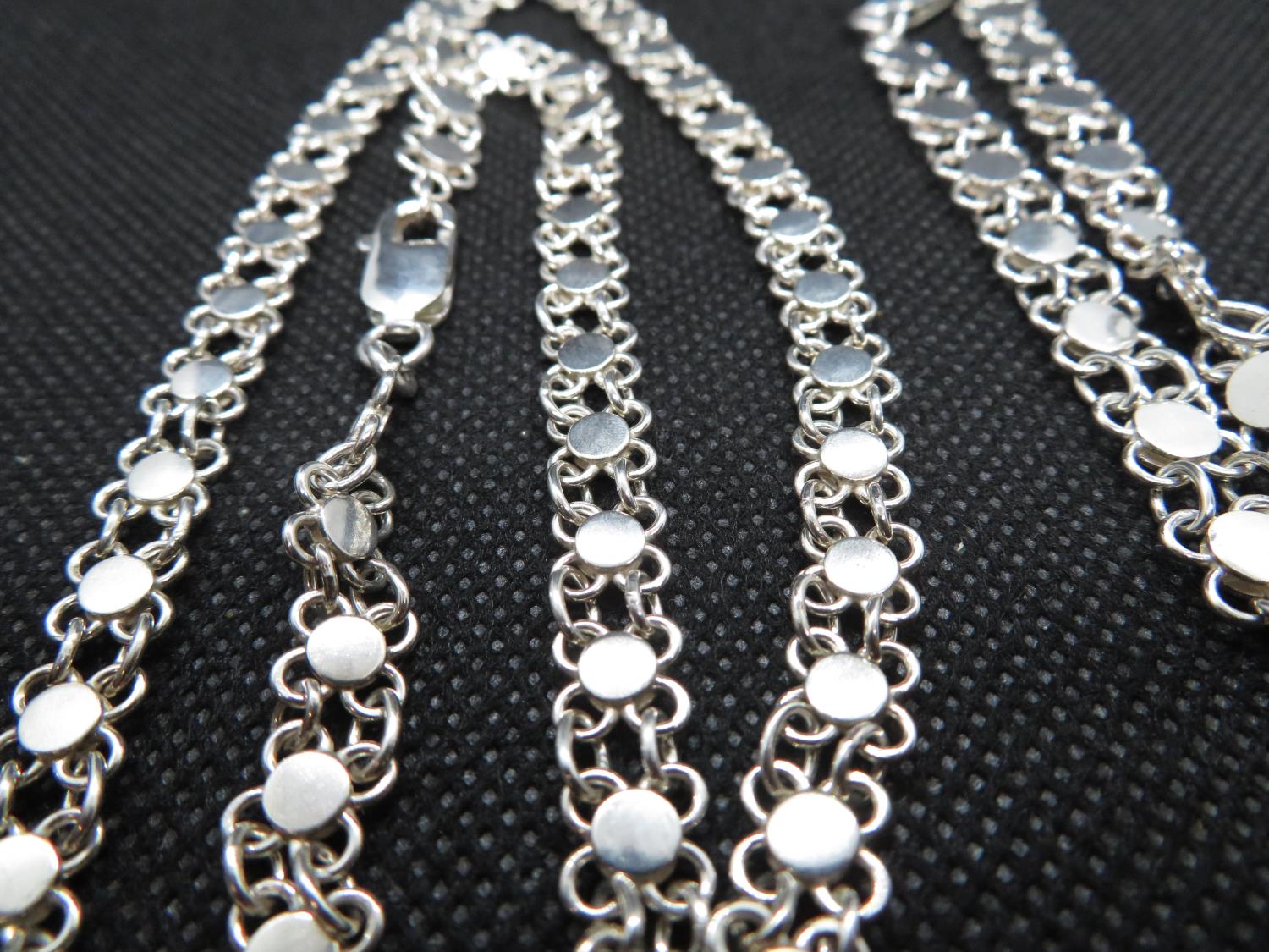 18" silver fancy link chain with matching bracelet 7.5" 34.4g - Image 2 of 3