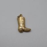 9ct cowboy boot charm approx 1g