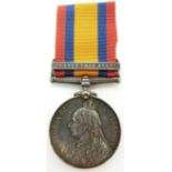 British Army Boer War Queens South Africa medal for Orange Free State named to 451 Gunner F Denton