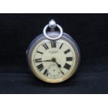 Large silver pocket watch working - second hand missing 172 g