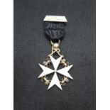Silver HM Masonic and white enamel jewel