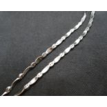 Designer silver collarette alternating matt and polished links 7.5" 50.6g Fully HM