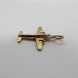 9ct aeroplane charm approx 1g