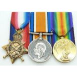 British Army WWI trio medal set 1914/15 Star War Medal and Victory Medal named to 046436 PTE T S