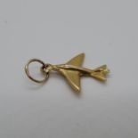 9ct aeroplane charm approx 1g