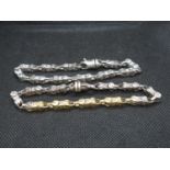 2x silver bolt together bracelets 51g