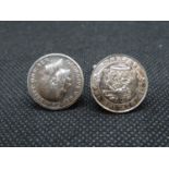 Silver coin cufflinks for 1914 7.7g