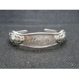 Early silver HM bangle inscribed Marie 25g