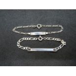 2x silver identity bracelets stamped 925 10.3g