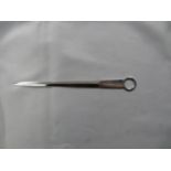 Novelty silver letter opener in form of meat skewer Cooper Brothers Sheffield 1975 boxed 31.4g